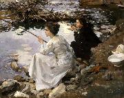 John Singer Sargent Two Girls Fishing oil painting artist